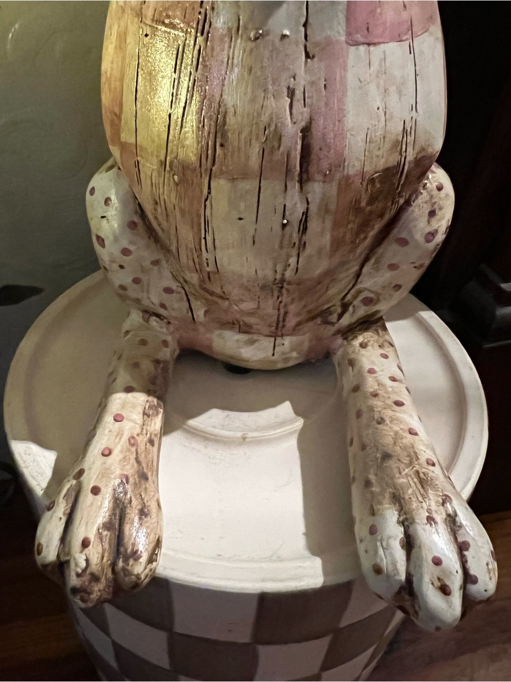 Hand-Painted Distressed Resin Rabbit Figurine Whimsical Farmhouse Decor - Picture 12 of 12